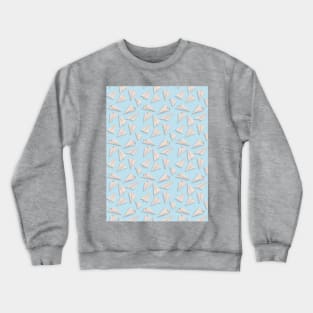 Paper Planes Pattern | White Blue Crewneck Sweatshirt